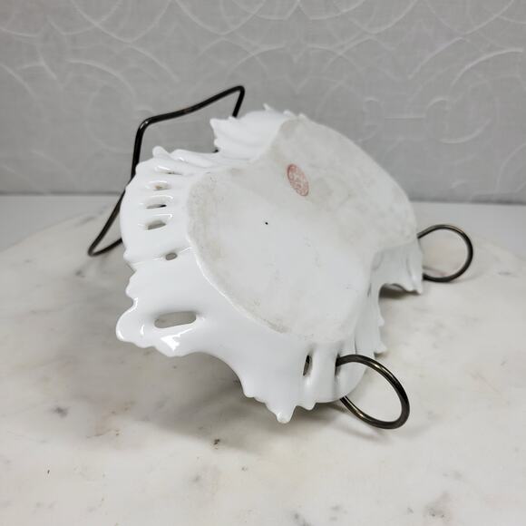 Furstenberg Floral Reticulated Trinket Dish 9.7" Porcelain Dresser Tray Germany - Picture 5 of 15